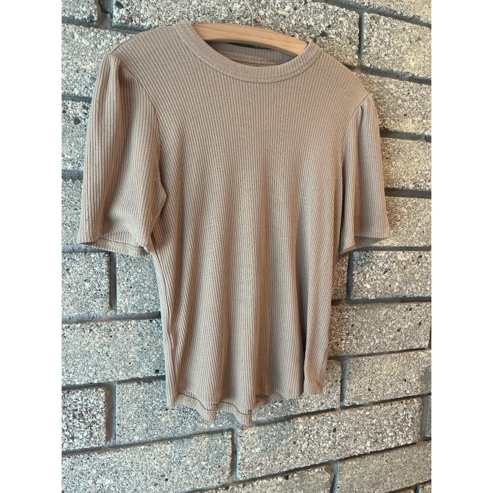 Faherty Ribbed Top Sz S Cream - Picture 2 of 5